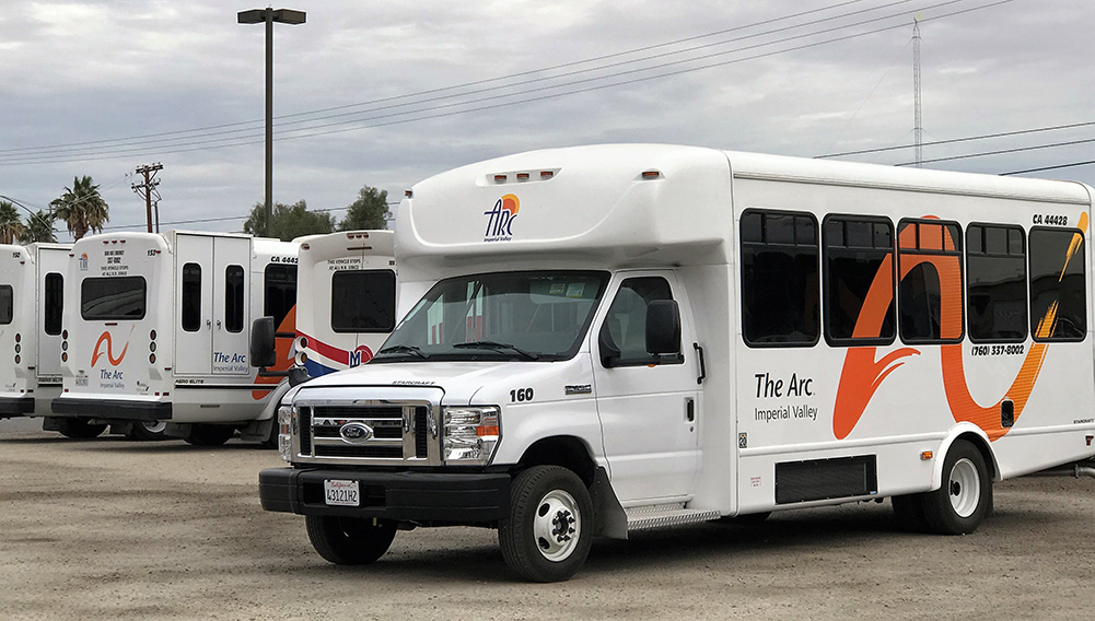 An Arc Imperial Valley transportation vehicle used for paratransit services