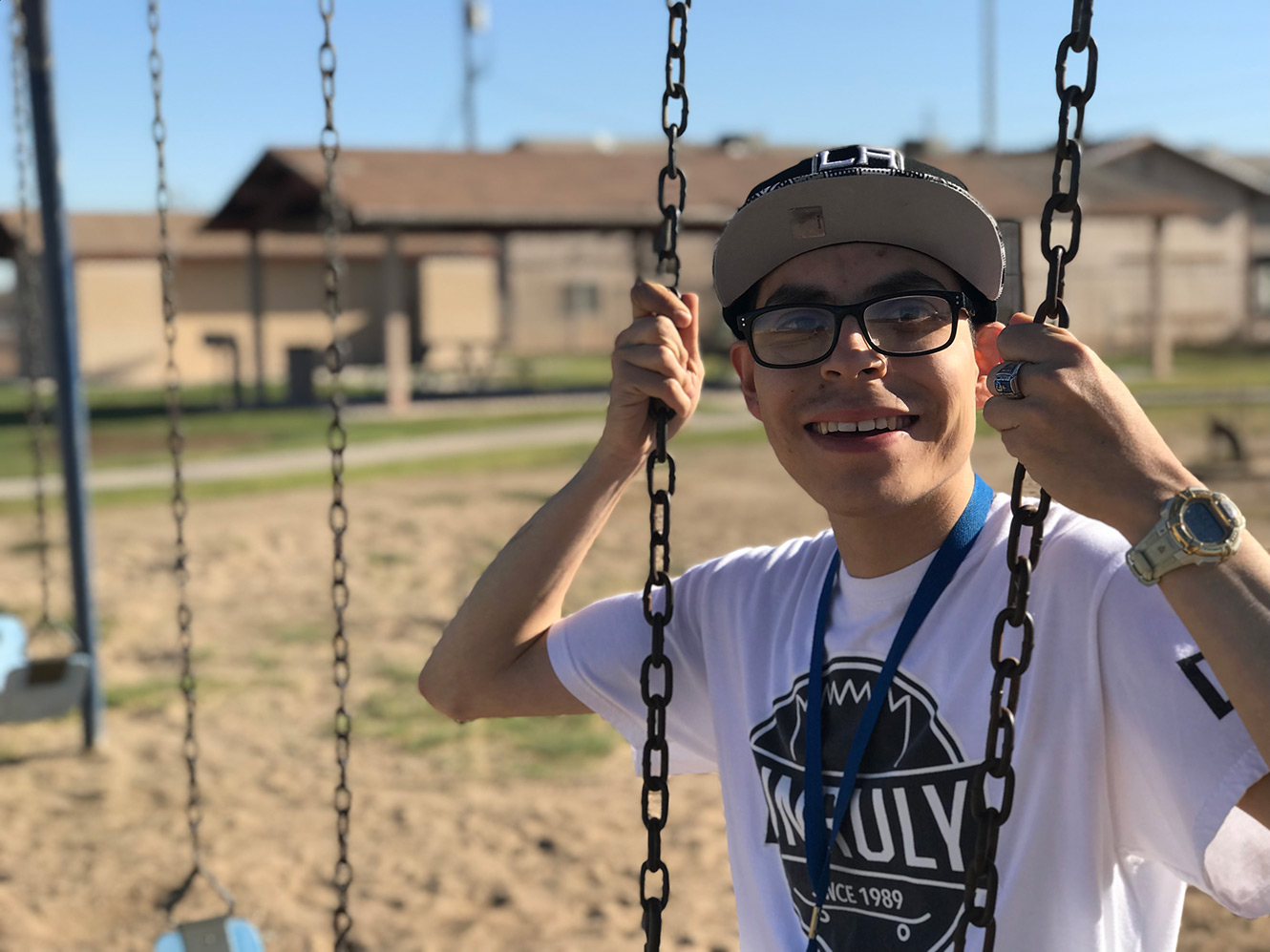 A volunteer taking part in an Arc Imperial Valley activity